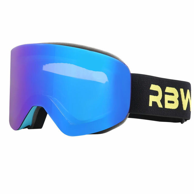 RBworld-Óculos de esqui com lente magnética de dupla camada para homens e mulheres, óculos anti-nevoeiro, óculos UV400 Snowboard, óculos de esqui