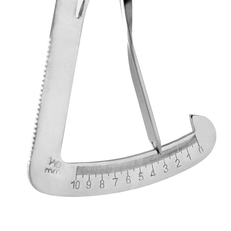 Regla Dental de Metal para cuidado bucal, calibrador triangular Autoclavable de espesor quirúrgico, herramientas de medición de acero inoxidable