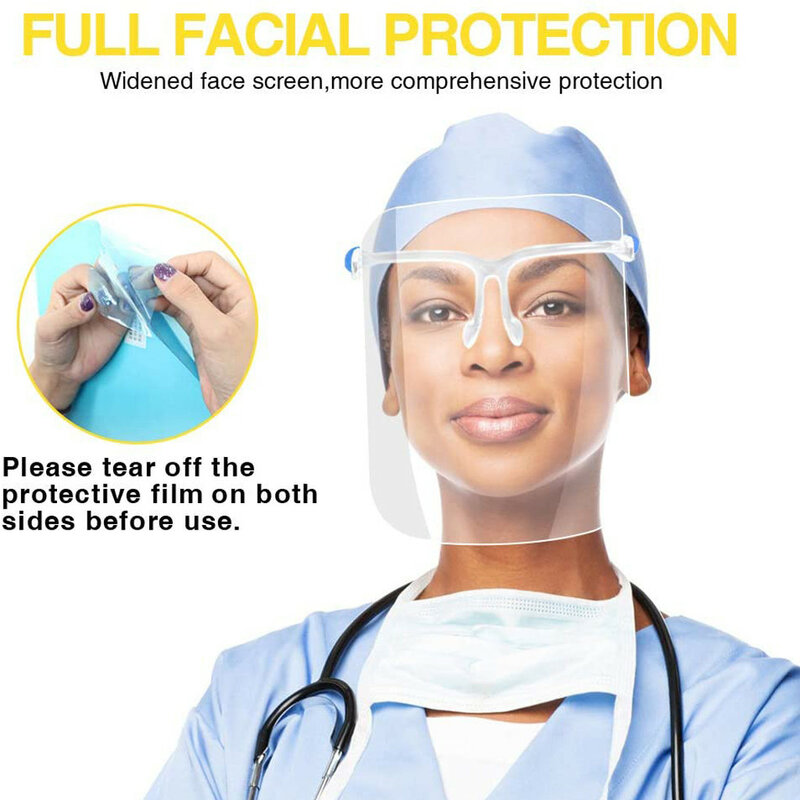 3Pc Clear Faceshields Masker Anti-Condens Gezichtsmasker Shield Frame Set Voor Mannen Vrouwen Mascarilla Reutilizable Маска Halloween cosplay