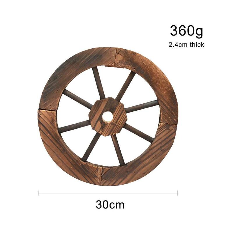 Wood Cartwheel For Wall Decor Bar Rustic Round Wooden Wagons Wheel With Steel Rim Props For Photo Scene At Hub Studio Porch