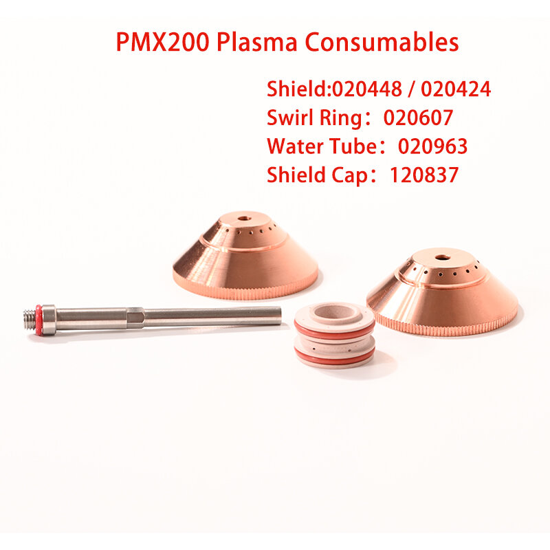 Materiali di consumo per macchine da taglio al Plasma PMX200 di alta qualità cappuccio scudo 020448 020424 120837 anello di turbolenza 020607 tubo dell'acqua 020963
