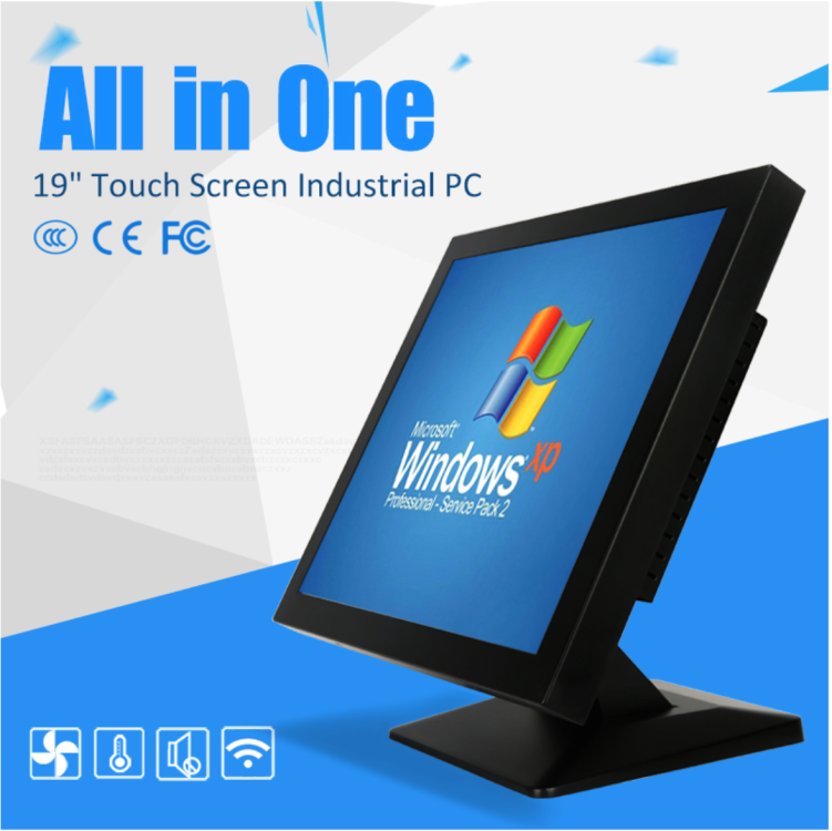 Monitor de pantalla táctil integrado todo en uno para pc industrial, resistente al agua IP65, win10, linux, 17 pulgadas, precio de fábrica
