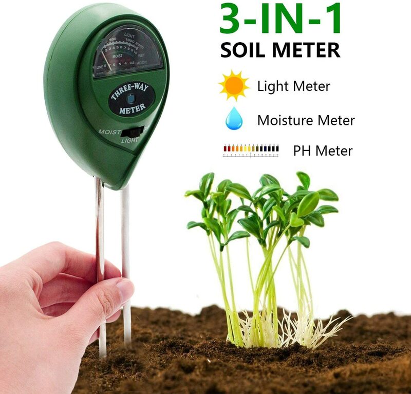 Testeur de pH du sol pour fleurs, kit de testeur d'acidité, PH légèrement humide, humidimètre pour plantes, 3/4 en 1