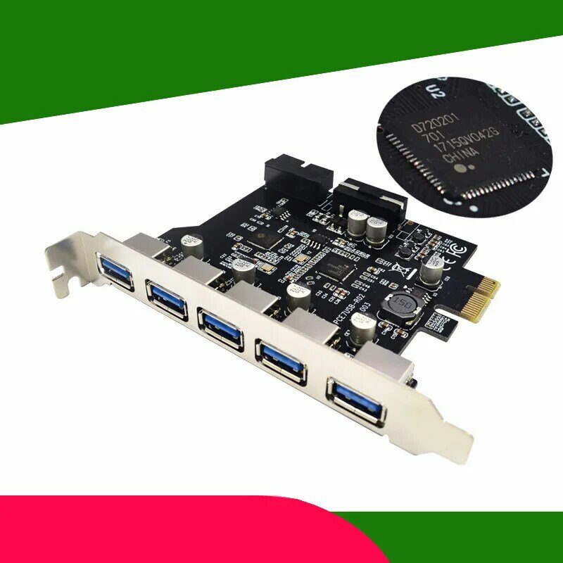 UTHAI T19 USB3.0 Expansion Card 7 Port Adapter Card 5 Port +19PIN Front NEC Third-Generation Master D720201 Dual Chip