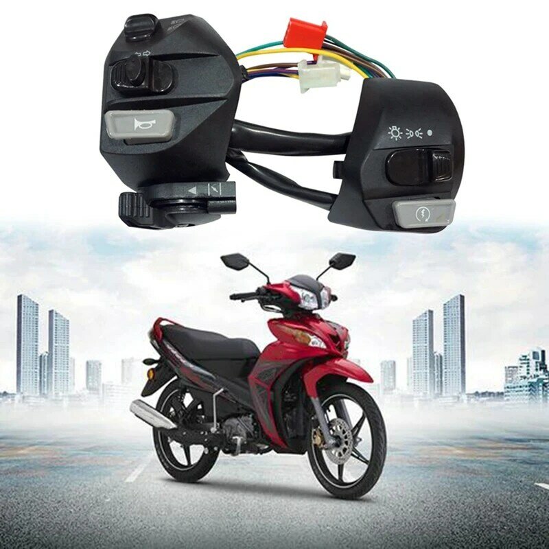 Tombol ON/OFF Switch Sepeda Motor 22Mm Setang Ontrol Horn Sakelar Start Sinyal Belok untuk Yamaha MIO LC135