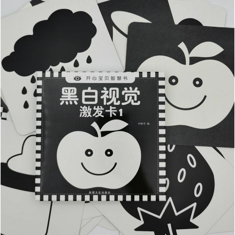 Dziecko czarno-biała karta noworodka nieodbijająca wizualna stymulacja karta szkoleniowa wczesna edukacja karta zabawki edukacyjne kawaii