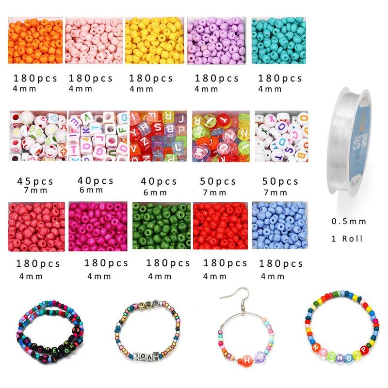 Easy braided Letter Beads Jewelry Making Supplies Kit Beads Wire For Firendship Necklace Bracelet DIY Jewelry Making Kit Finding