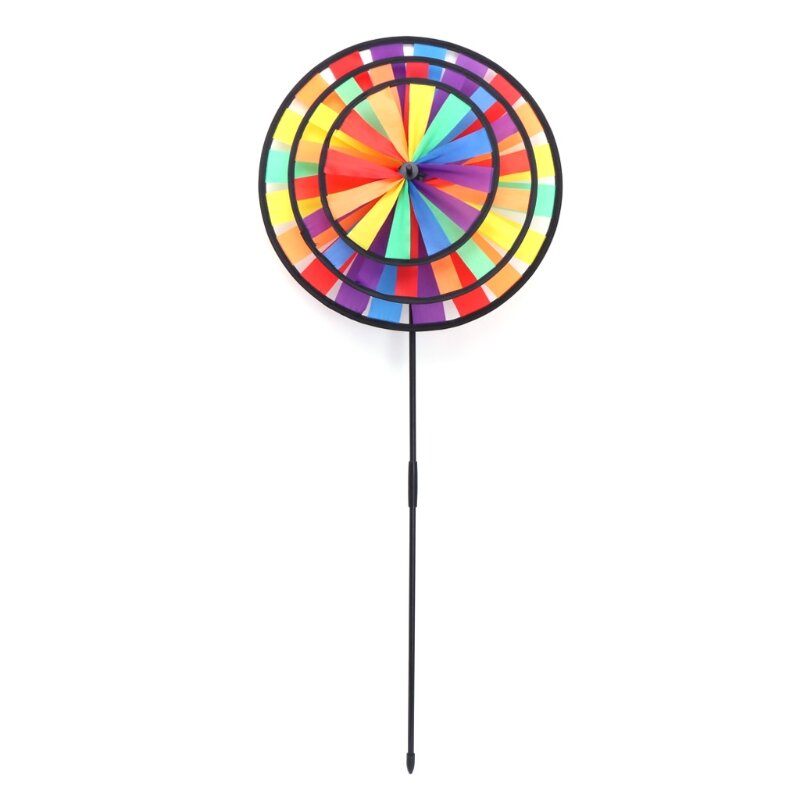 Rainbow Wind Spinner Windmill ที่มีสีสันน่ารักการ์ตูนสัตว์ Winnower เด็กของเล่น Q0KB