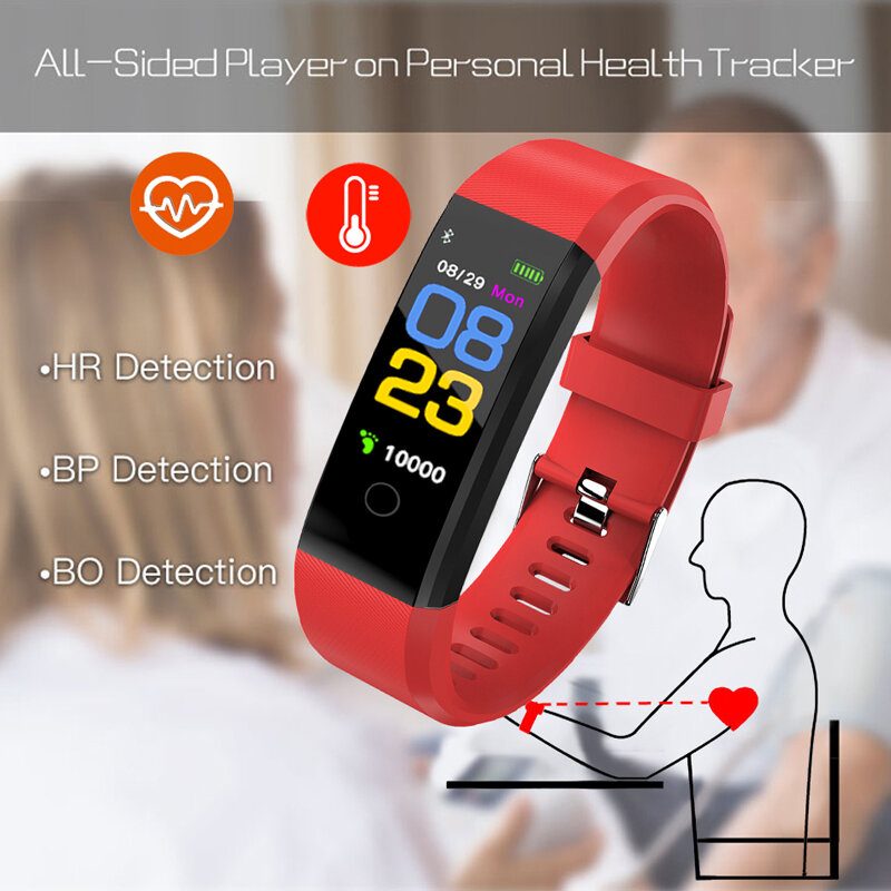 2019 nowy smart Watch mężczyźni kobiety tętna Monitor ciśnienia krwi smartwatch fitness z nadajnikiem Sport zegarek dla ios android + BOX