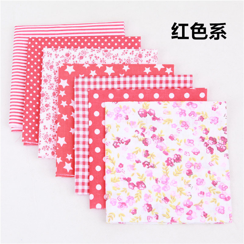 7pcs/set Square Cotton Fabric Printed Cloth Sewing Quilting Fabrics for Patchwork DIY 100% Cotton Casual Plant Printed