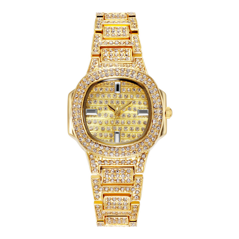 Reloj de lujo con diamantes para mujer, pulsera de cristal, de cuarzo, 01