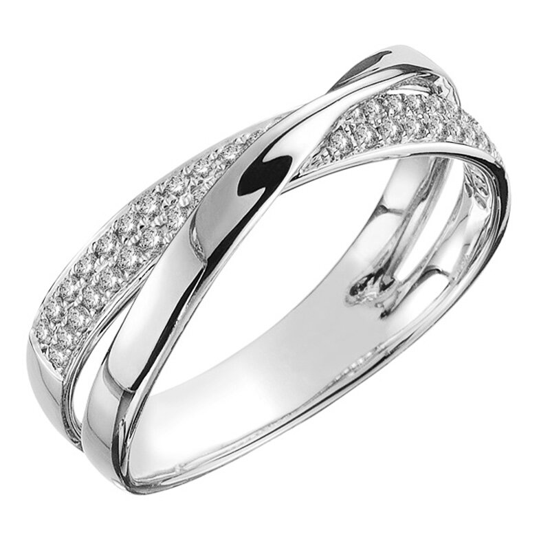 Huitan Nieuwste Verse Twee Tone X Vorm Cross Ring Voor Vrouwen Wedding Trendy Sieraden Dazzling Cz Steen Grote Moderne Ringen anillos