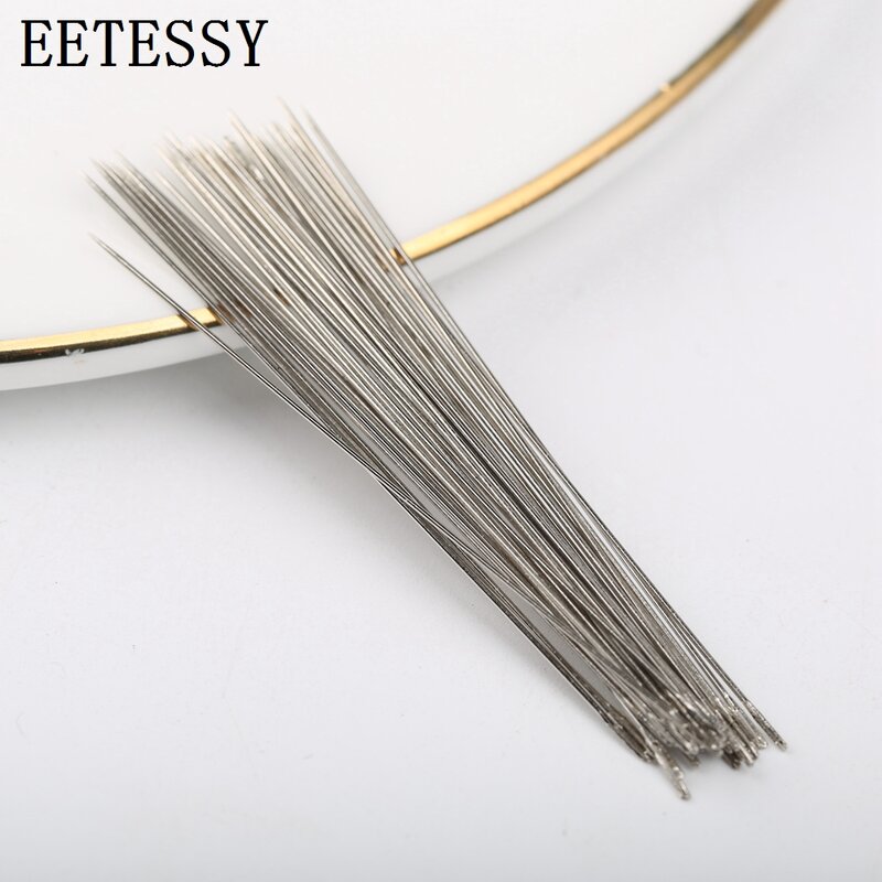 Cordão artesanal com 50 lâminas, vários comprimentos de agulhas de metal para fazer joias, ferramenta de enfiar