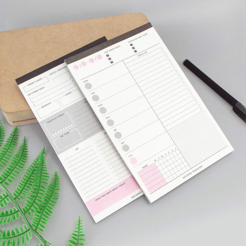 60Sheets Creative Daily Plan/Time Table/Weekly Desktop Plan Book Memo Note Pad Tearable Notes Book Schedule Paper Stationery