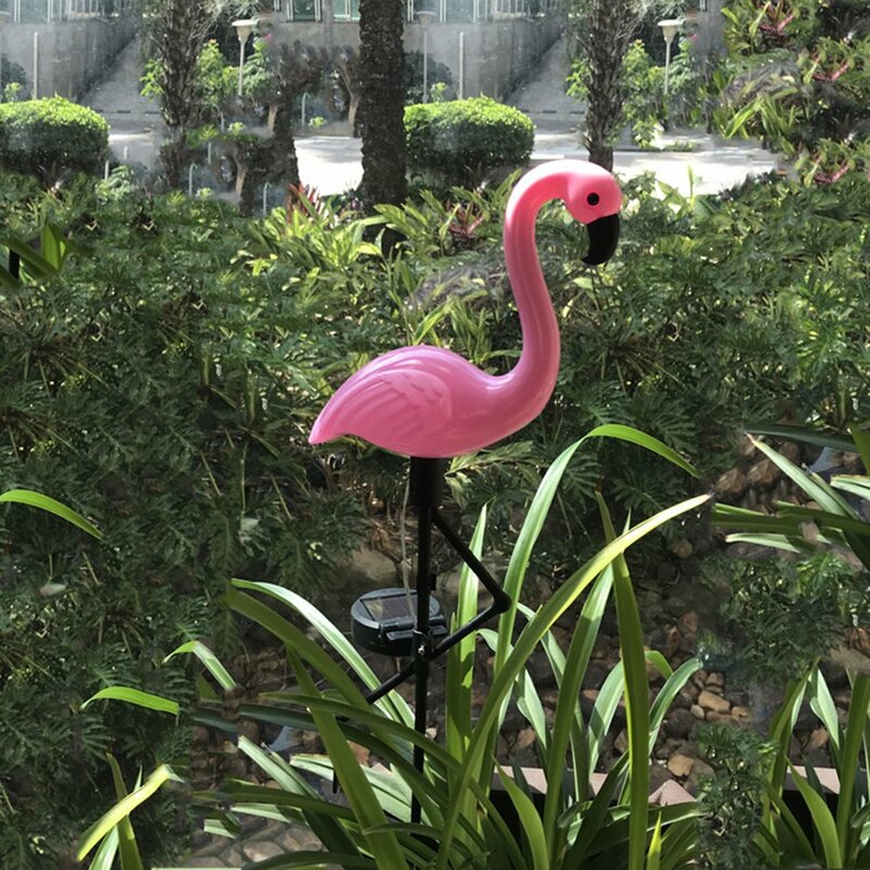 1pc led flamingo à prova dwaterproof água solar gramado luz decoração do jardim ao ar livre luz piso paisagem luzes de proteção ambiental