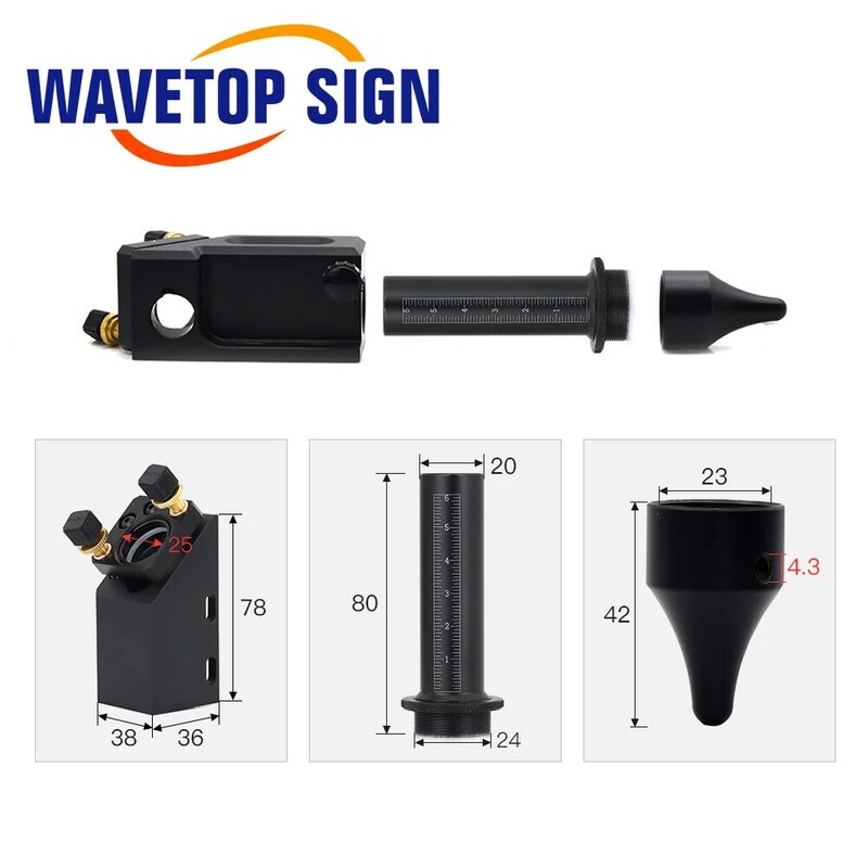 Frete Grátis WaveTopSign Co2 Refletir Espelho Cabeça Do Laser para a Lente de Foco D20mm F50.8 25mm para Gravação A Laser Máquina de Corte