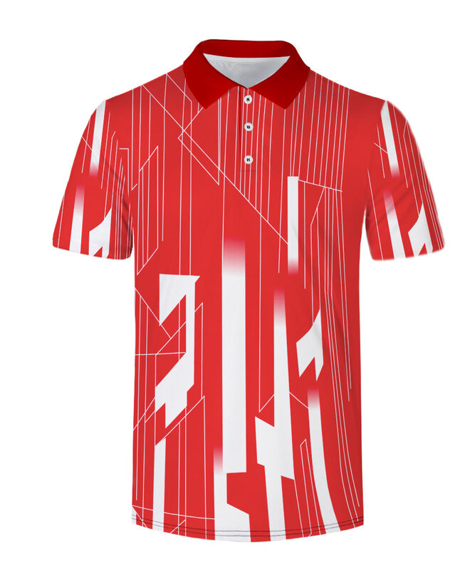 WAMNI 3D koszulka Polo dorywczo ubranie sportowe tenis T koszula skręcić w dół kołnierz Raglan mężczyzna Harajuku wysokiej jakości przycisk Polo