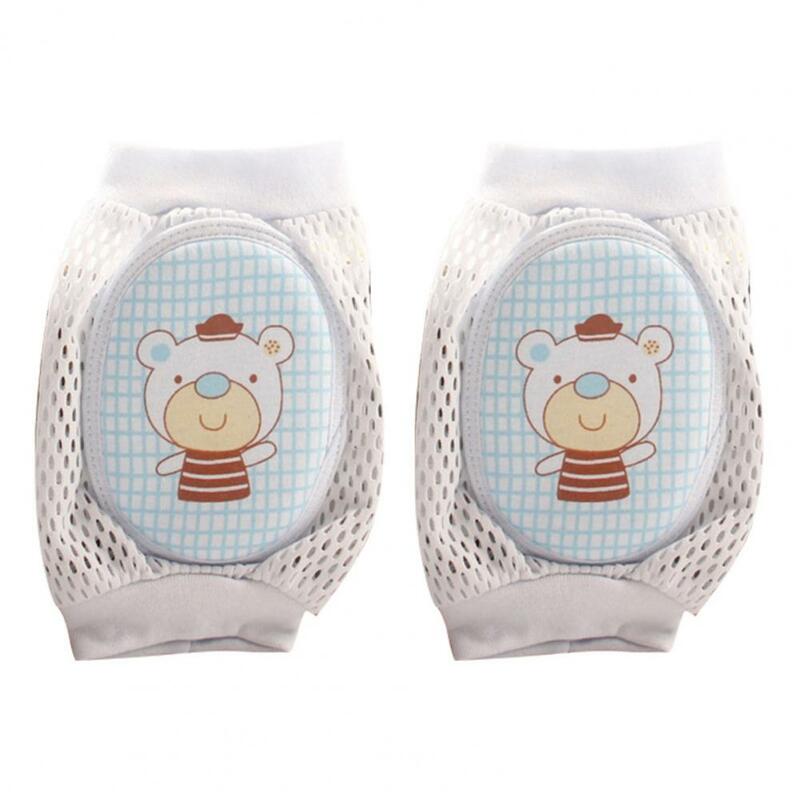 1 par de almofadas de joelho do bebê pele-amigável respirável absorção de suor 3d malha bebês crianças rastejando pé leggings do joelho
