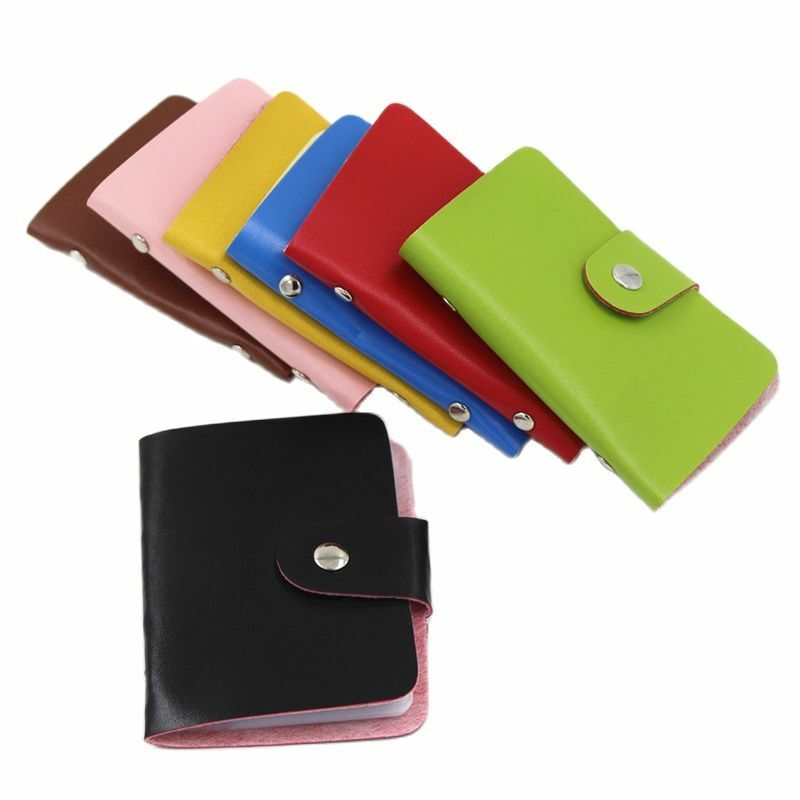 New Business ID Credit Card Holder Fashion Women's 24 Cards Slim PU Leather Case Purse For Women Men Female Cards Holders