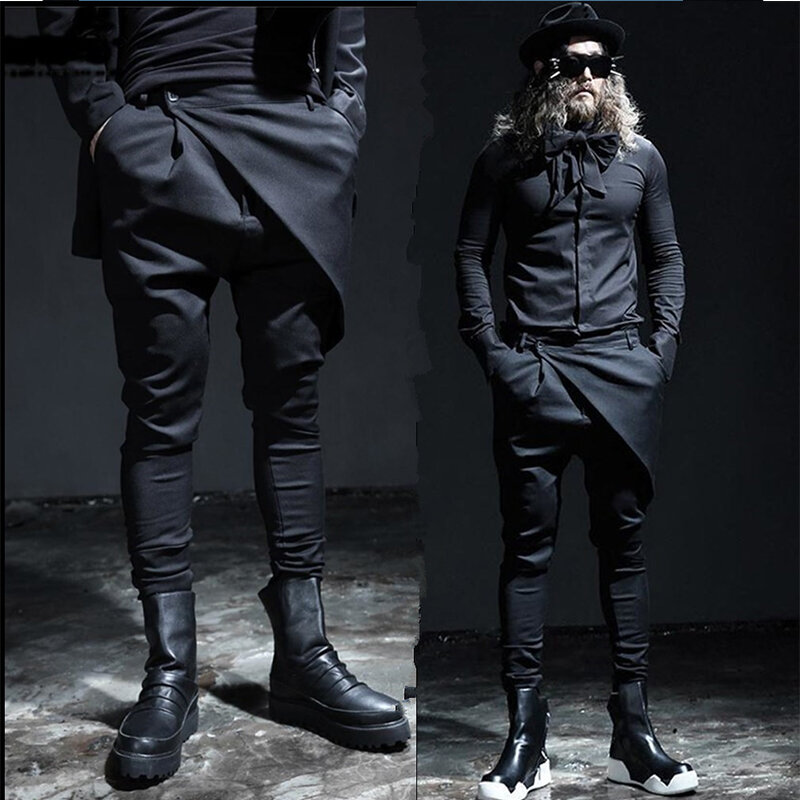 Pantalones de diseño único para hombre, calzas ajustadas informales, a la moda, grandes, yamamoto, para primavera y otoño