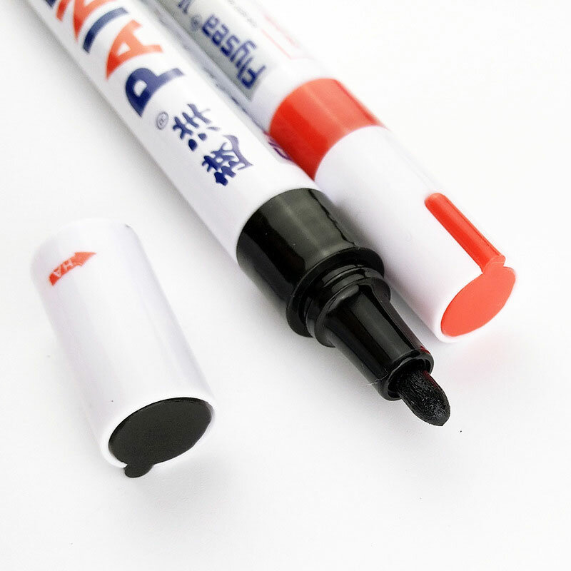 12Pcs/Set 12Colors Marker Pen White Waterproof Rubber Permanent Paint For School Supplies Office Stationery