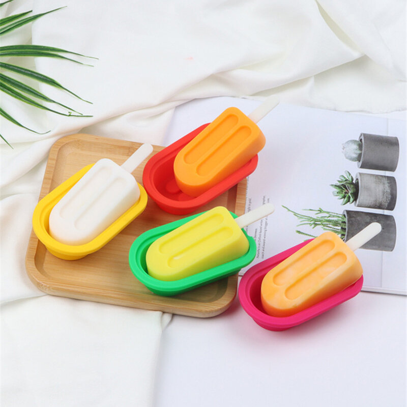 Silicone Ice Cream Mold форма для льда With Cover Diy Ice Cream Tray Creative Ice Making Kitchen Tools For Household Accessories