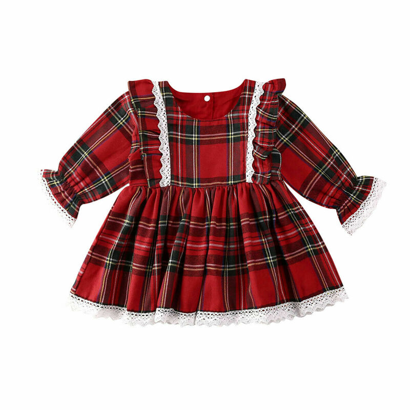 UK Toddler Kid Baby Girls Christmas Dress Xmas Pageant Party Princess Tutu Dress