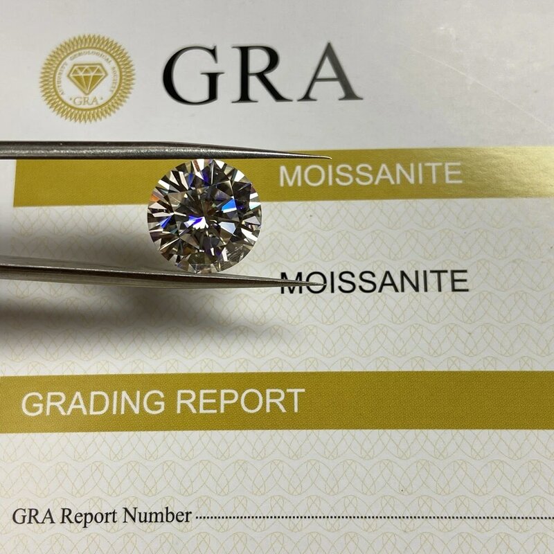 Moissanita cultivada 5 mm 0.5cts GH Color redondo VVS moissanita piedra moissanita suelta diamante para anillo de boda