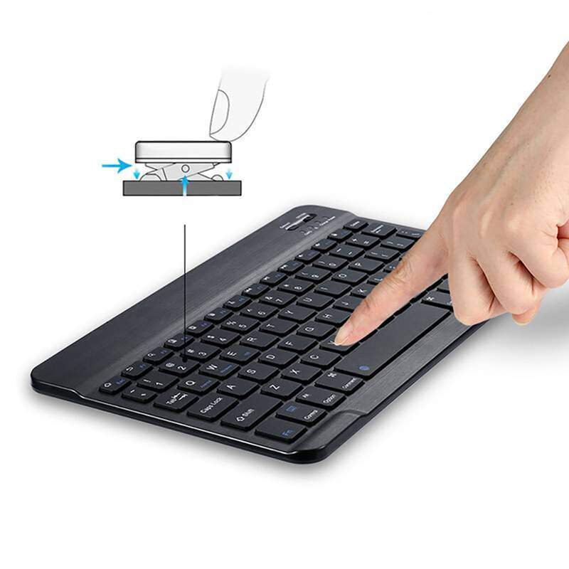 Mini teclado bluetooth portátil, sem fio, com touchpad para hippstreet phantom 2 10.1 "/pilot 10", tablet para ios, android, windows
