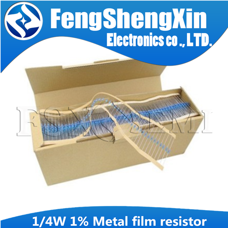 Metal o resistor do filme, 1 W, 4W, 1% 1R ~ 1M, 100R, 220R, 330R, 1K, 1.5K, 2.2K, 3.3K, 4.7K, 10K, 22K, 47K, 100K, 100, 220, 330, 1K5, 2K2, 100 PCes Lote 3k3 4k7