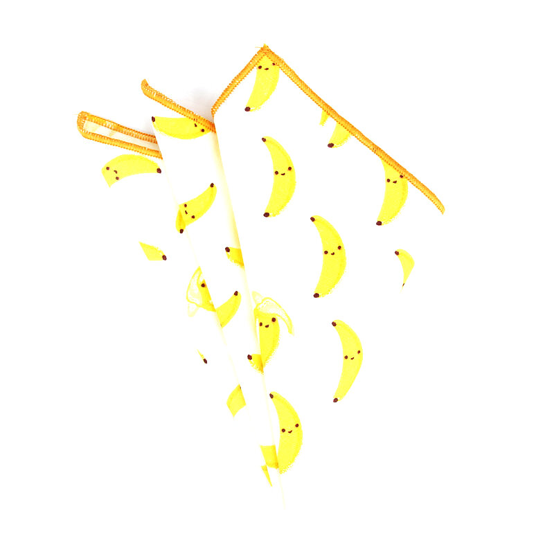 Bambini Fazzoletto Sciarpe Vintage Fazzoletti di Cotone della Tasca Degli Uomini di Piazza Bambini Banana Pera Frutta Stampa Fazzoletti
