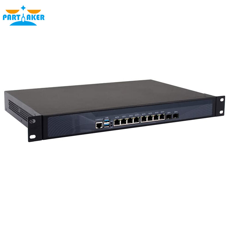Partaker-dispositivo de seguridad de red R7 Firewall 1U, dispositivo Rackmount, Intel Core i3 3110M con 8 puertos Ethernet Gigabit de I-211 Intel 2 SFP