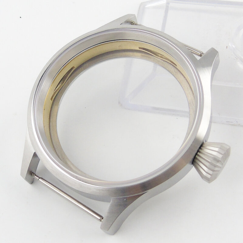 Caja de acero inoxidable para reloj, de 43mm cristal de zafiro, compatible con eta 6497 6498 ST 3600