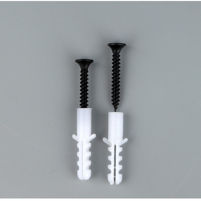 Small Wall Anchors Plugs Standard Fasteners Nylon Self-Tapping Plastic Tube Expansion Screw Bolt 6MM Fixed Hanging Board