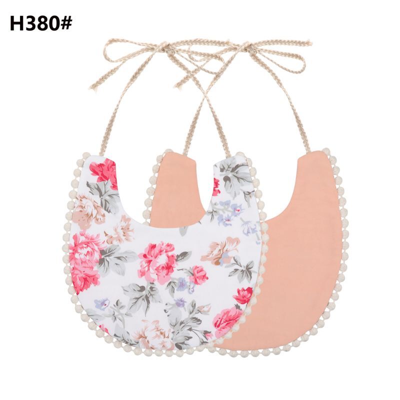 L41D Newborn Toddler Cotton Baby Bibs Girls Lace Saliva Towel Tassels Bib Feeding Burp Cloths