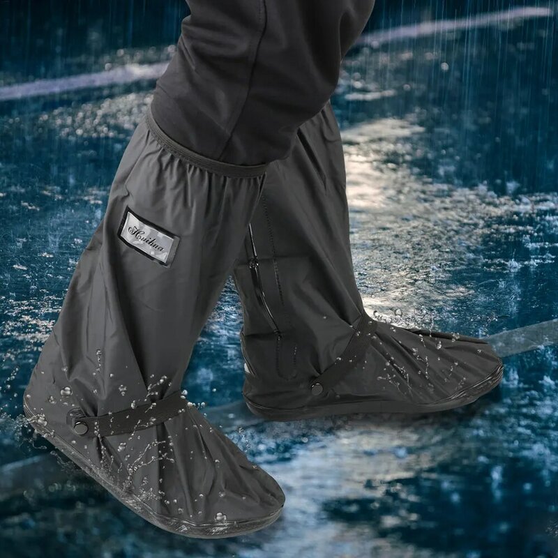 Sarung sepatu hujan sepeda motor skuter, dapat dipakai ulang penutup Boot anti selip uniseks untuk hari hujan
