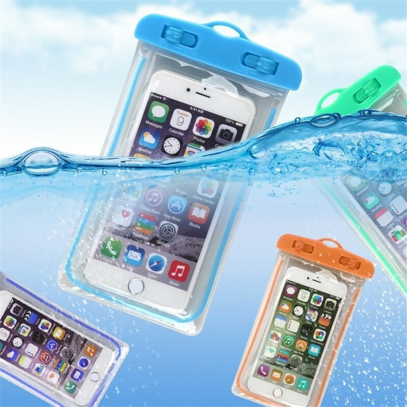 Bolsa impermeável luminosa de verão, Gadget de natação, Beach Dry Bag, capa do telefone, camping, suporte de esqui para celular, 3,5-6"