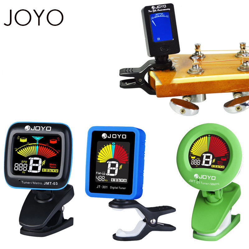 JOYO มินิดิจิตอลคลิป LCD บนจูนเนอร์สำหรับกีตาร์เบสไวโอลิน Ukulele กีต้าร์อุปกรณ์เสริม360องศา Rotatable Sensitive