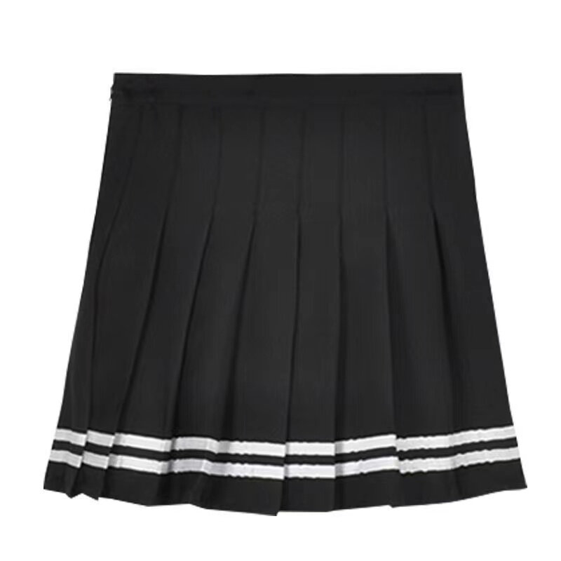2021 nowa wiosna kobiety Cosplay plisowana spódnica Zipper gumką dziewczyna mundurek szkolny spódnica jednolity wysoki spódniczka z wysokim stanem krótka spódniczka