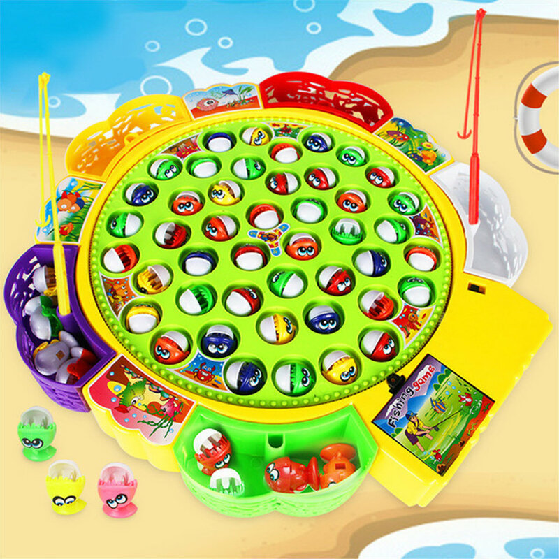 Elétrica Musical Rotating Pesca Toy, Crianças Board, Fish Game, magnético, esportes ao ar livre, brinquedos educativos para meninos e meninas