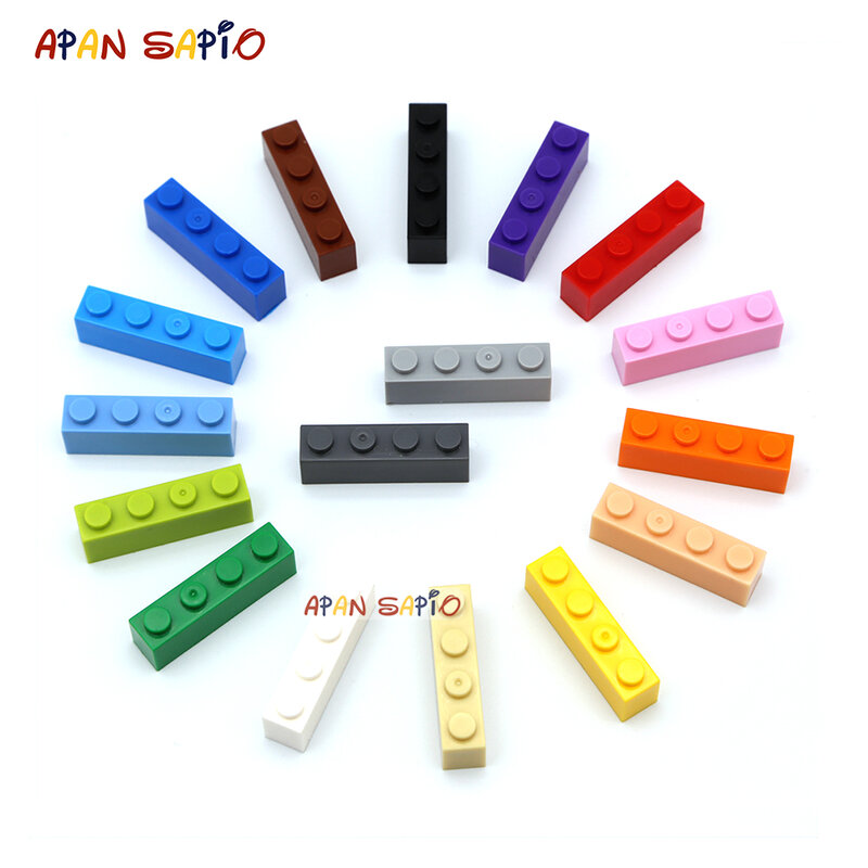 200pcs 1x4 Dots DIY Building Blocks Thick Figures Bricks Educational Creative Toys for Children Size Compatible With 3010