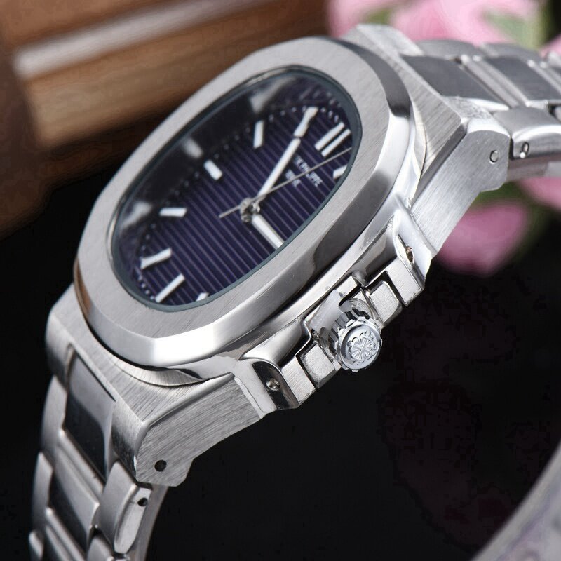 Patek-philippe-marca de luxo relógios de quartzo feminino relógio masculino pulseira de aço inoxidável relógio de pulso clássico presente 620orders