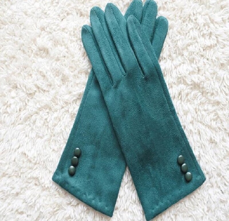 Rękawiczki damskie zimowy ekran dotykowy 2021 kobiece zamszowe ciepłe pełne rękawiczki Lady Winter Outdoor Sport jazdy kobiet przycisk rękawiczki