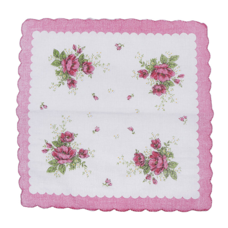 Pañuelo de algodón con estampado Floral Vintage para mujer, pañuelo cuadrado de bolsillo, color morado, 15 unidades