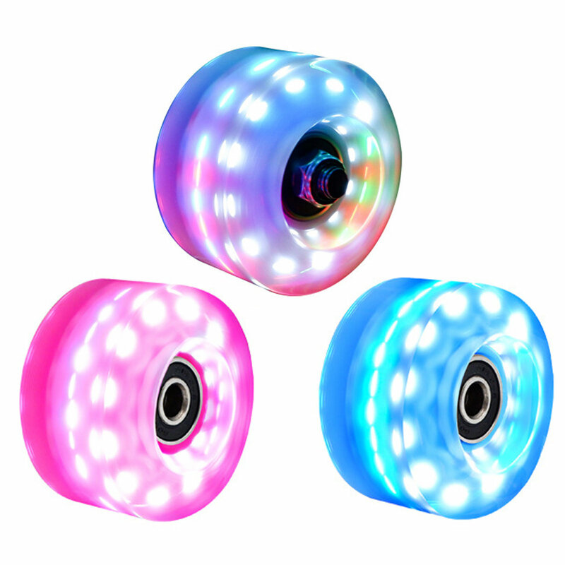 4pcs Roller Skate Flashing Wheel Light Up Wheels High-speed 608RS Bearing Wheel For Roller Skates Skateboards Accessories