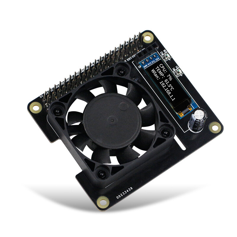 Yahboom RGB Cooling HAT Expansion Board Compatible with Raspberry Pi 5 4B 3B+ With OLED And Cooling Fan