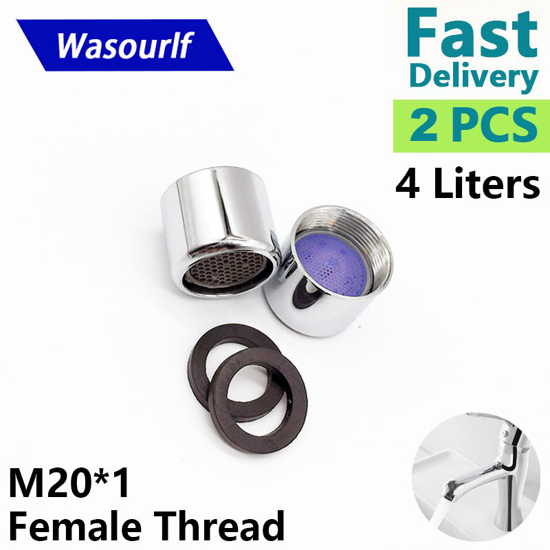 WASOURLF-aireador de grifo M20 para ahorro de agua, grifo de rosca hembra de 8L y 20mm, accesorios de burbujas, lavabo de baño, salida de cocina, 2 uds.