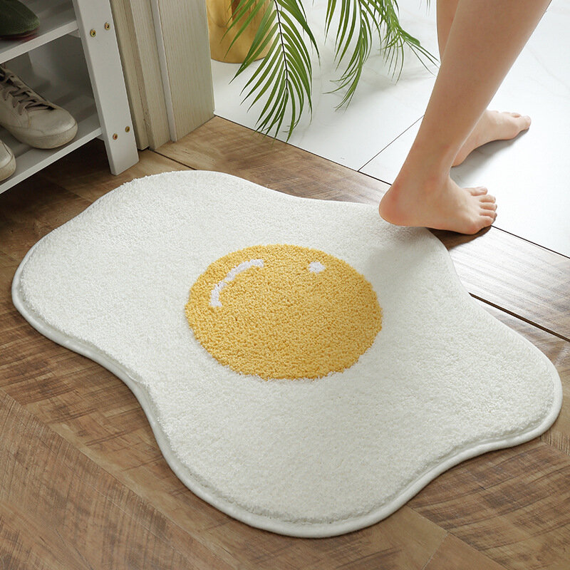 Egg Mats Tufted Rug Bathroom Mat Microfiber Carpet Absorbent Slip-resistant Pad Kitchen Door Floor Mat Artistic Room Decorate