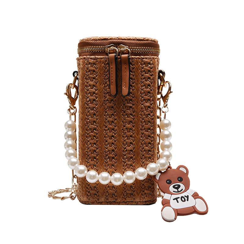 Jin Mantang Female Bag 2020 New Product Fashion Small Fresh Straw Box Beach Bag Simple Wild Chain Bag Shoulder Messenger Bag