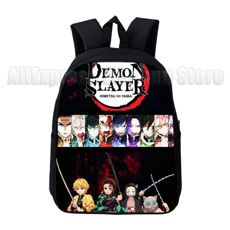 Anime Demon Slayer กระเป๋าเป้สะพายหลังเด็ก Kamado Nezuko โรงเรียนอนุบาลโรงเรียนกระเป๋าเด็กวัยหัดเดินเด็ก Mini Bookbags ก่อนวัยเรียน Rucksack ของขวัญ